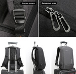 Рюкзак Kingsons KS3149W Тёмно-серый с USB-портом и отделением для ноутбука 15.6 дюймов