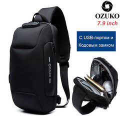 Однолямочный рюкзак Ozuko O-0118 с USB-портом