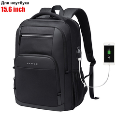 Рюкзак Bange City Чёрный с USB-портом и отделением для ноутбука 15.6