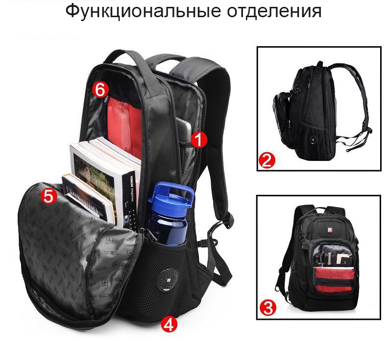 Рюкзак SWISSWIN SW9101 с отделением для ноутбука 15.6 дюймов