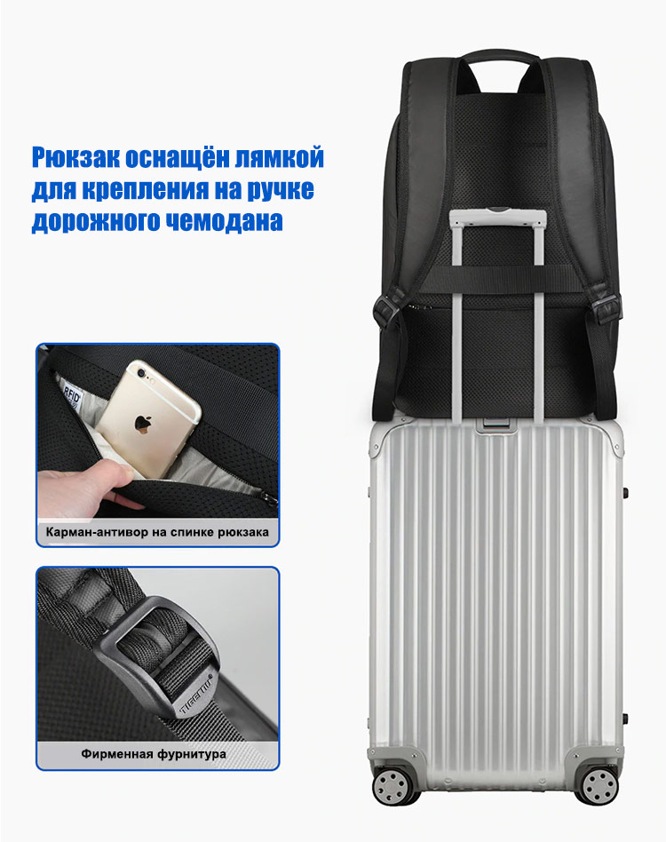 Рюкзак Tigernu T-B3669 с USB-портом и отделением для ноутбука 15.6